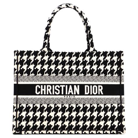 dior book tote houndstooth|Christian Dior Medium Houndstooth Book Tote .